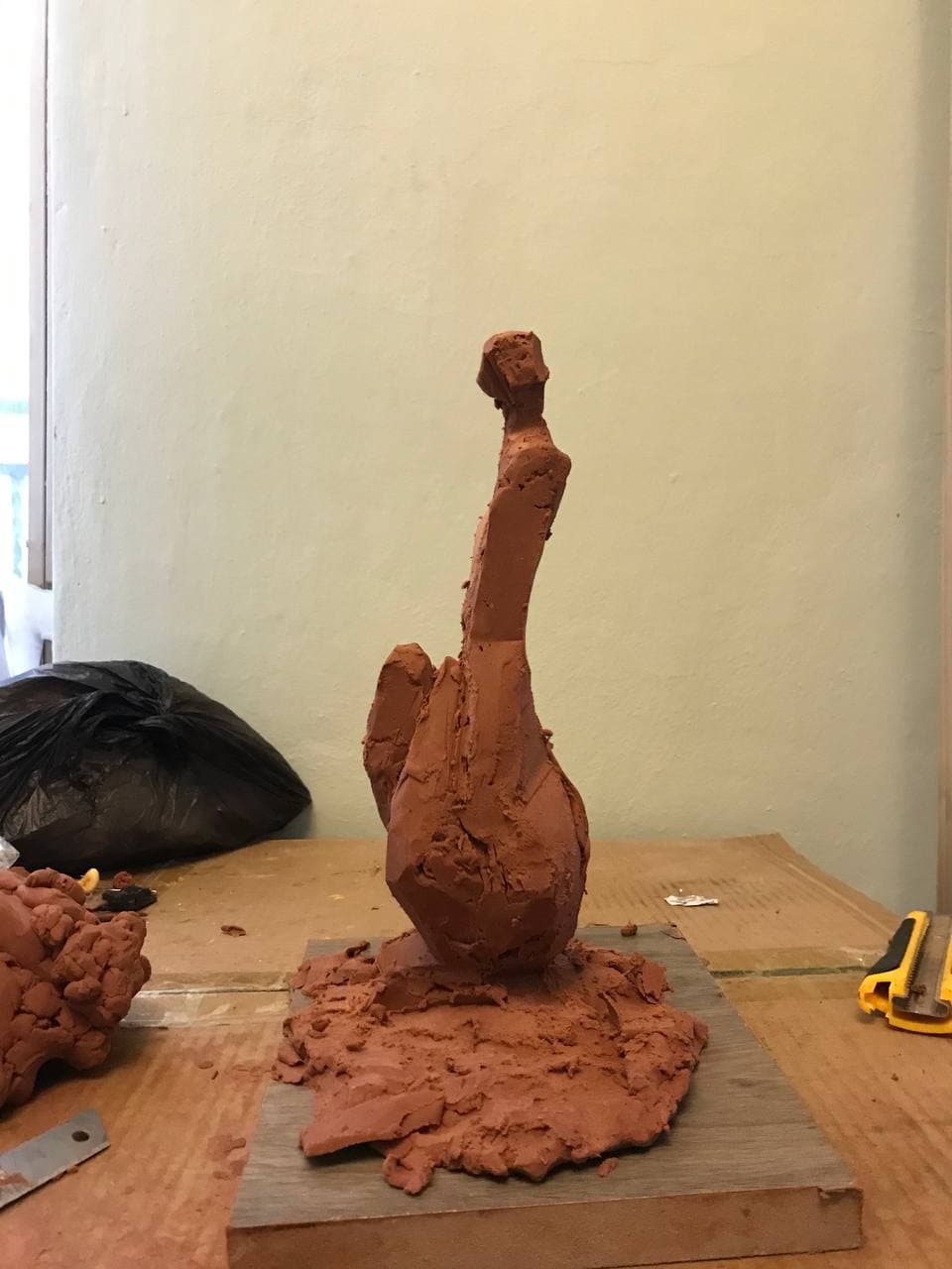 Standing Figure (Study), full view on the studio bench